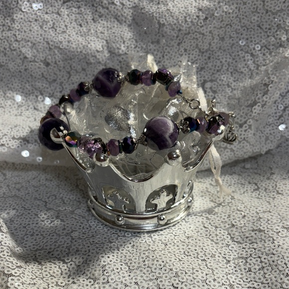 Artisan Chevron Amethyst Custom Purple Statement Bracelet NEWππππππποΈ - Picture 11 of 11